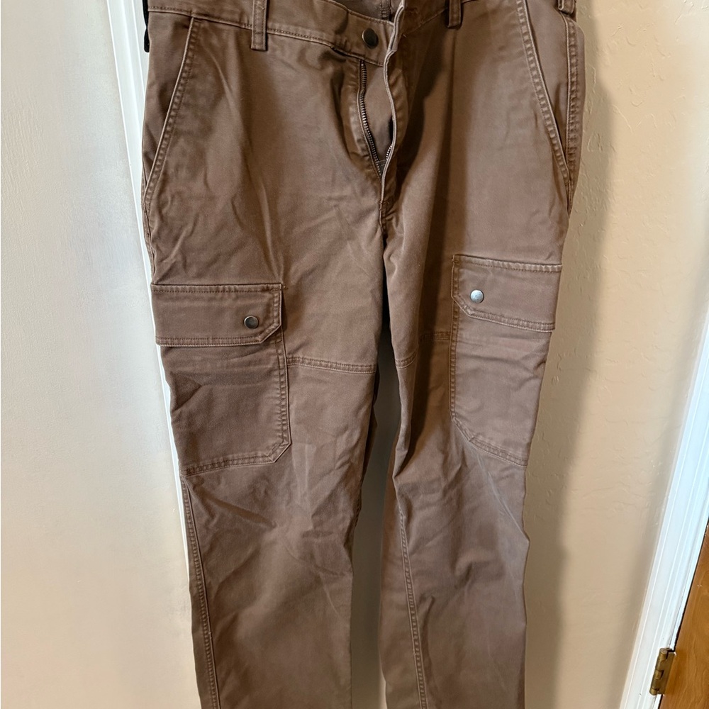 Men's Brown Cargo Pants Duluth trading 40 grit
